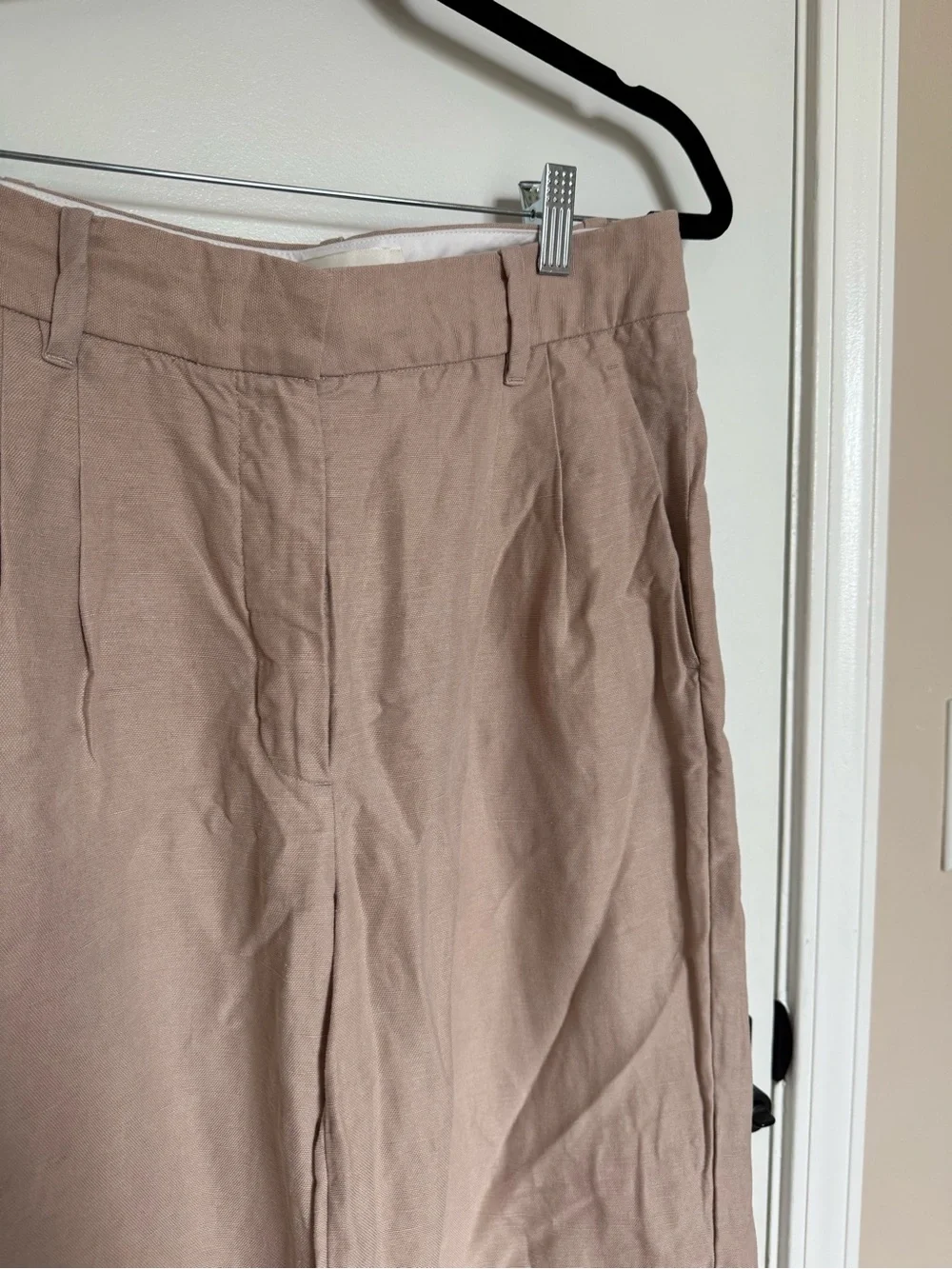 Effortless Wide Leg Linen-Blend Pants in Taupe
